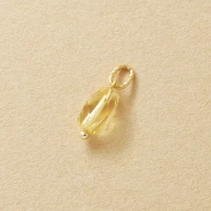 10K Citrine Polygon Shape Necklace Charm (Yellow Gold)