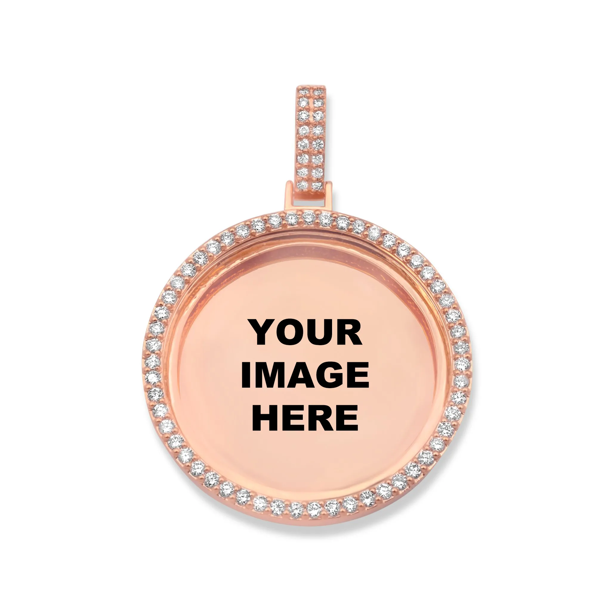 14K Rose Gold Diamond Picture Pendant 2.29ctw