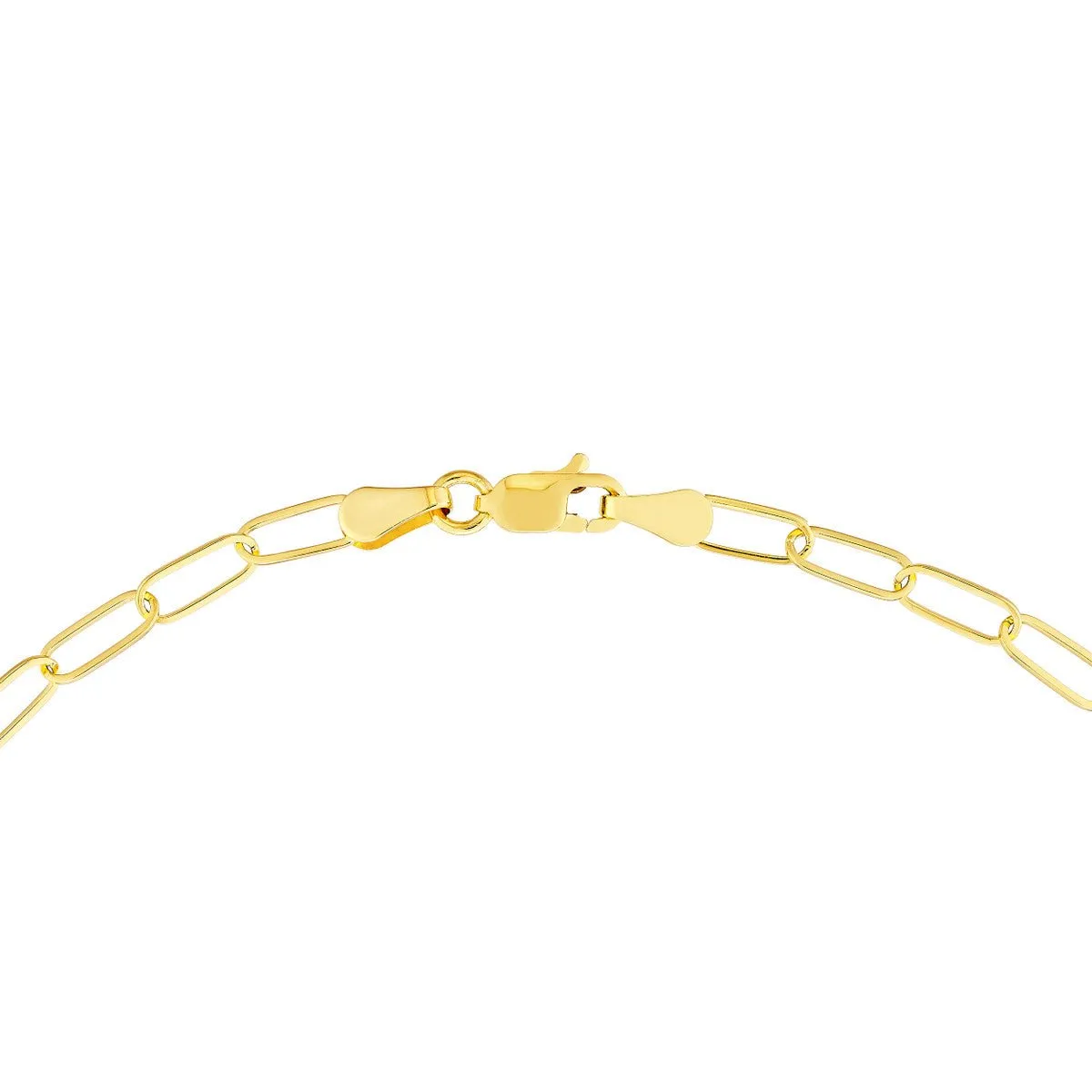 14K Yellow Gold 3.00mm Paper Clip Chain with Lobster Lock Anklet
