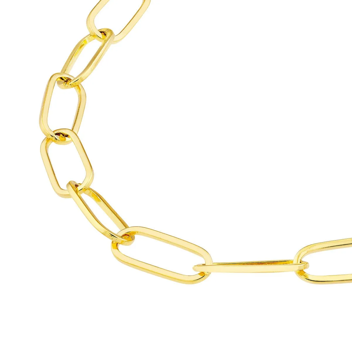14K Yellow Gold 3.00mm Paper Clip Chain with Lobster Lock Anklet