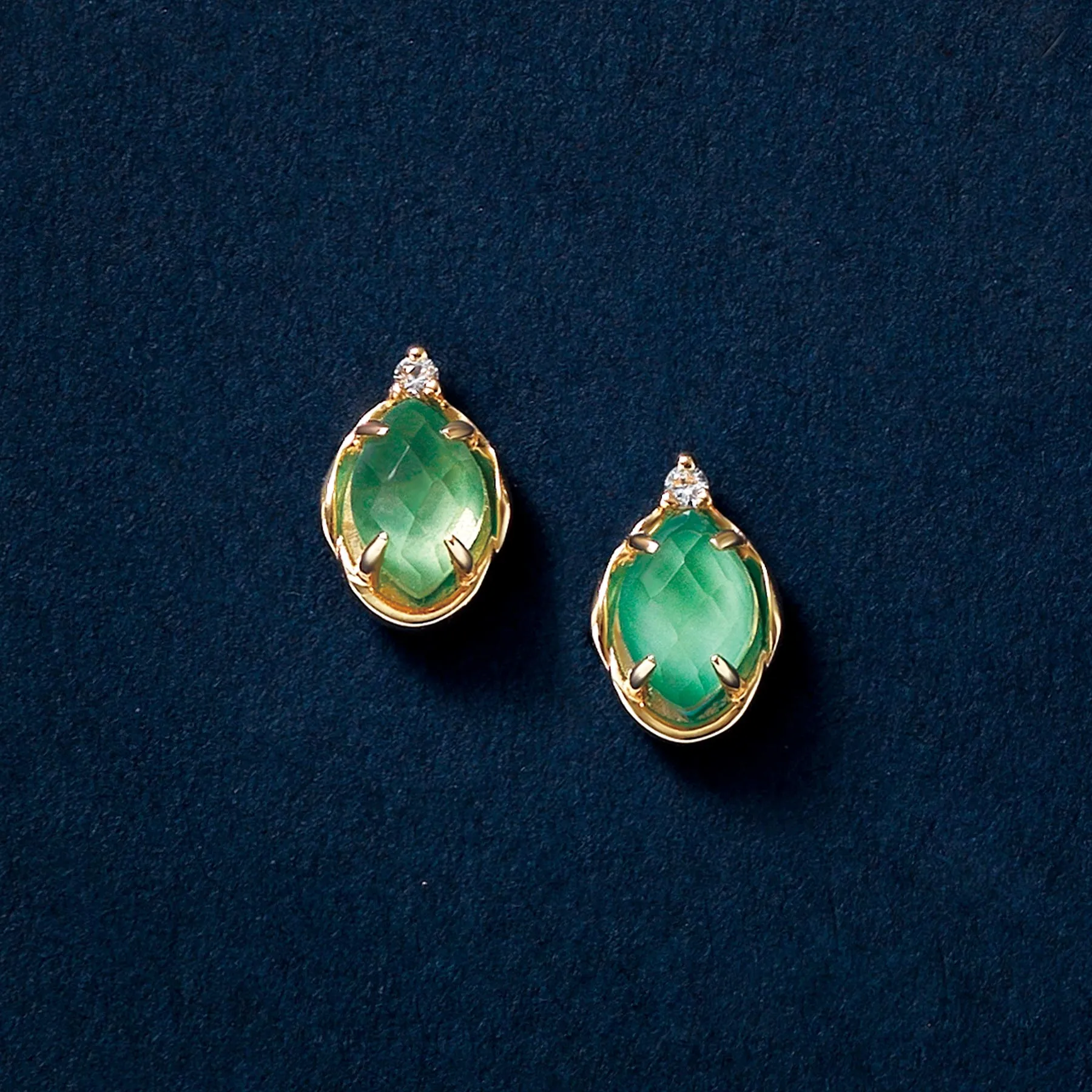 18K/10K "Winter Great Diamond" Citrine x Turquoise Earrings (Yellow Gold)