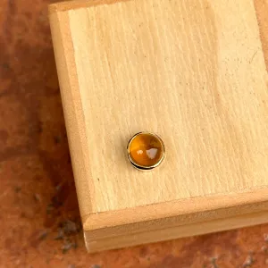 18KT Yellow Gold Round Cabochon Citrine Bezel Pendant Slide
