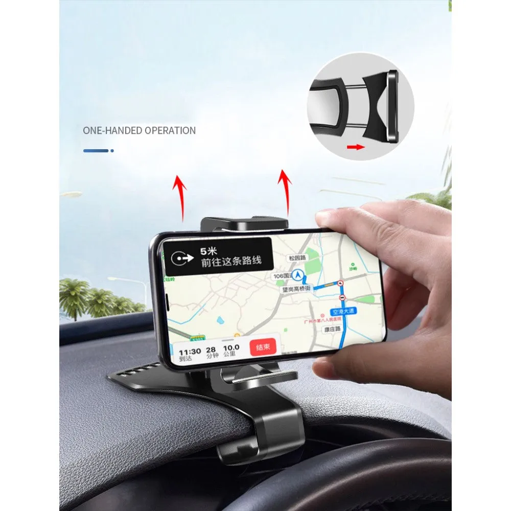3 in 1 Car GPS Smartphone Holder: Dashboard / Visor Clamp   AC Grid Clip for Gresso Regal Gold - Black