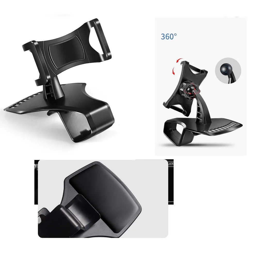 3 in 1 Car GPS Smartphone Holder: Dashboard / Visor Clamp   AC Grid Clip for Gresso Regal Gold - Black