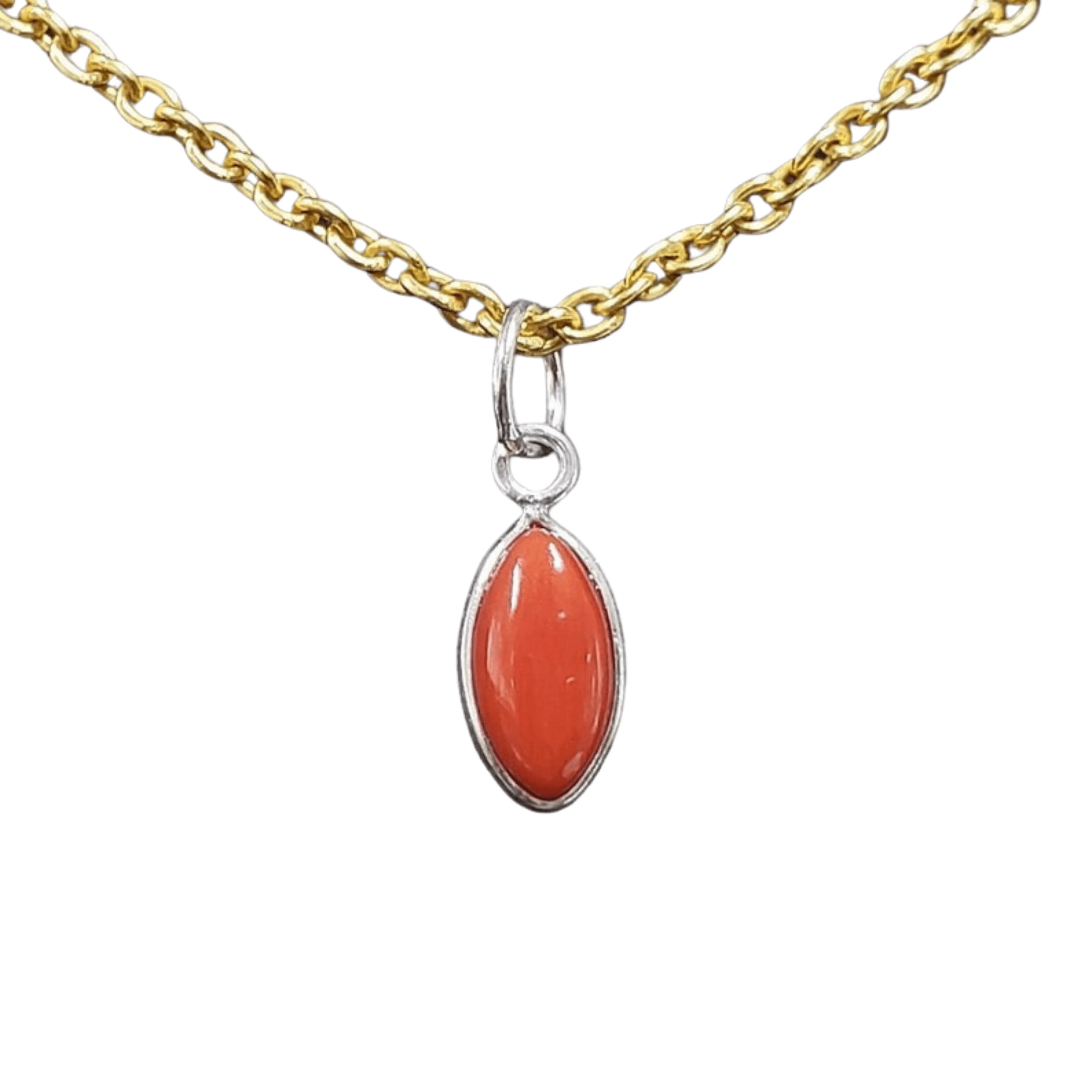 925 Sterling Silver Coral Pendant