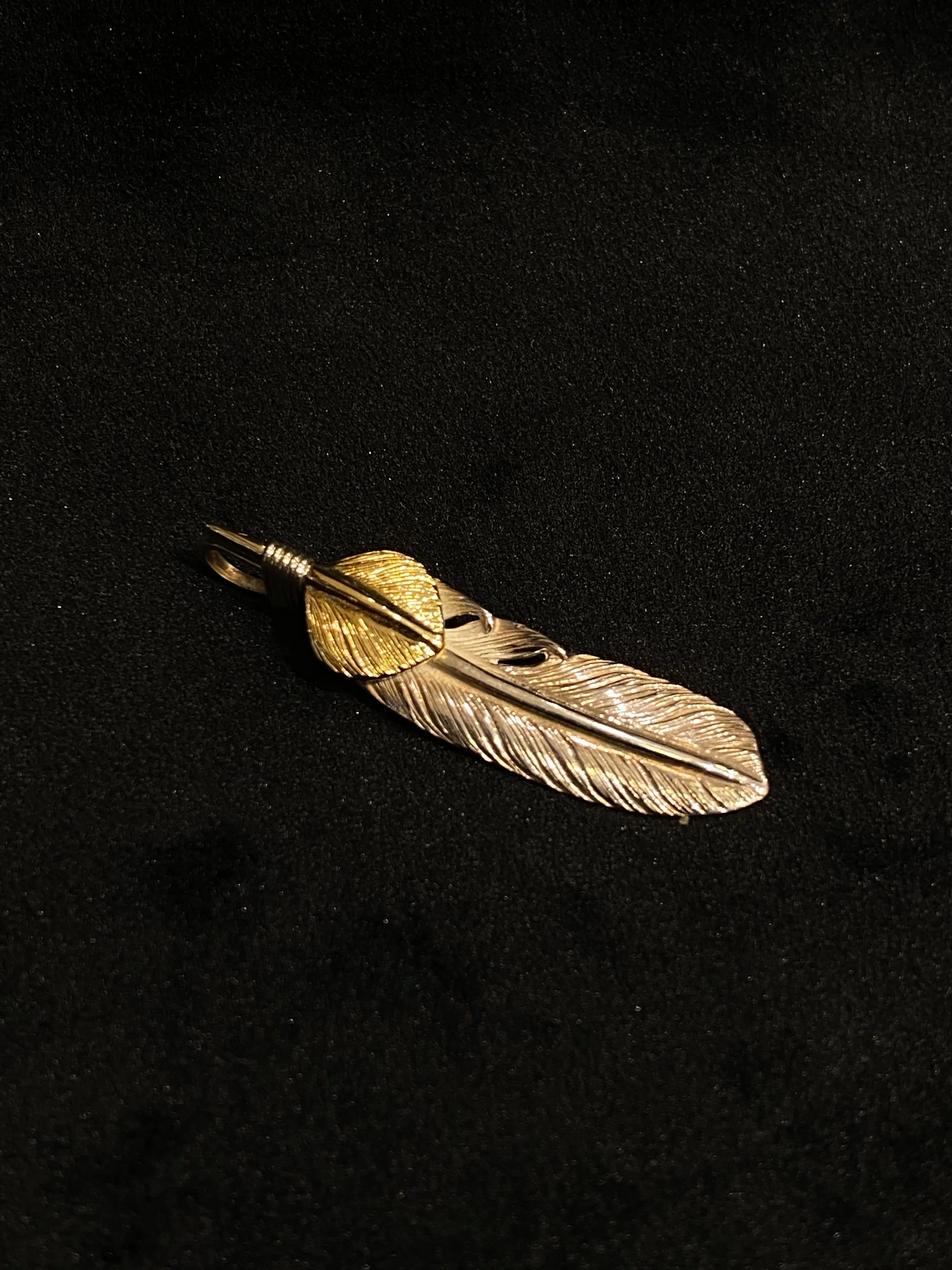 Albatory Top Gold Silver Feather Pendant S
