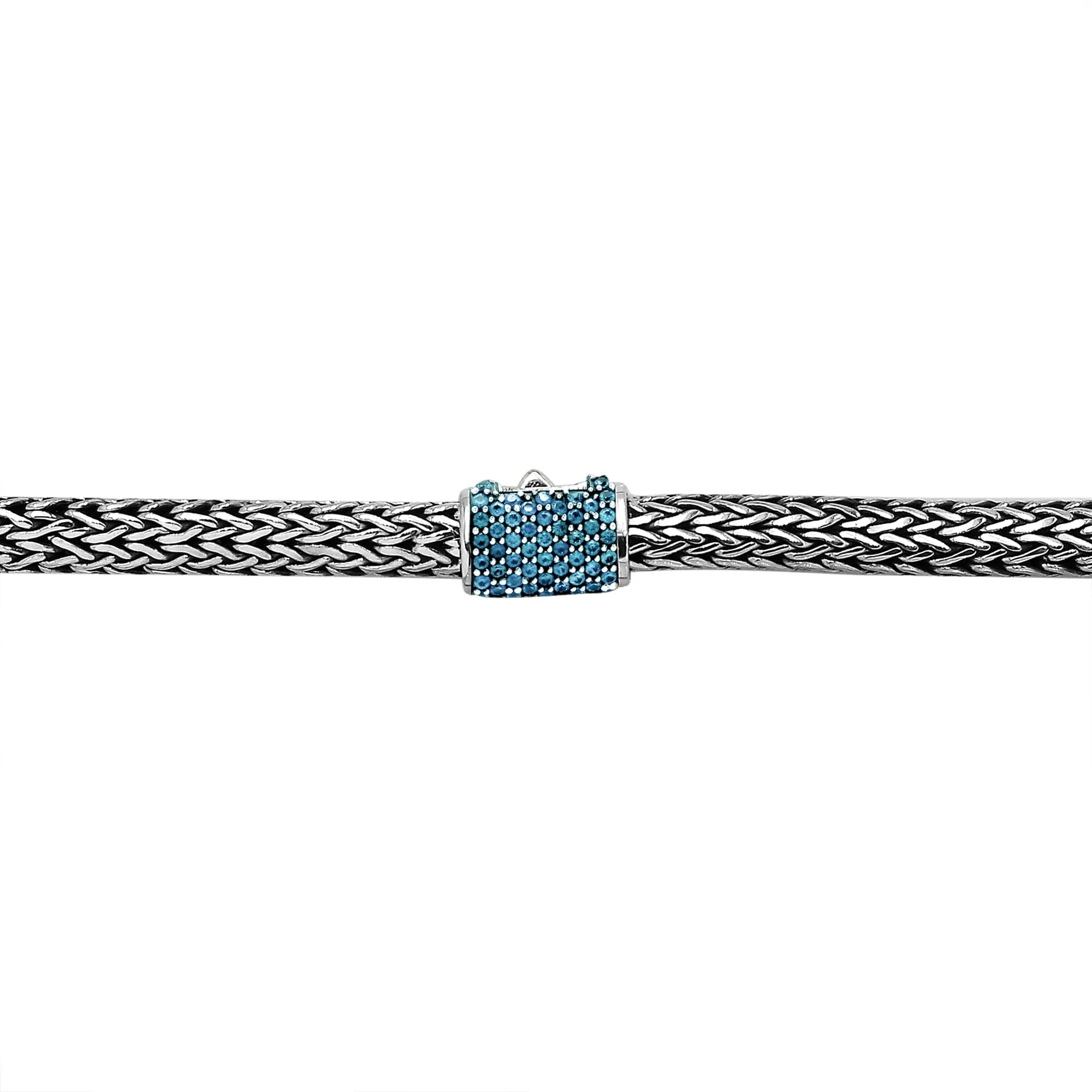 AN-1122-BT Sterling Silver Necklace With Blue Topaz Q.