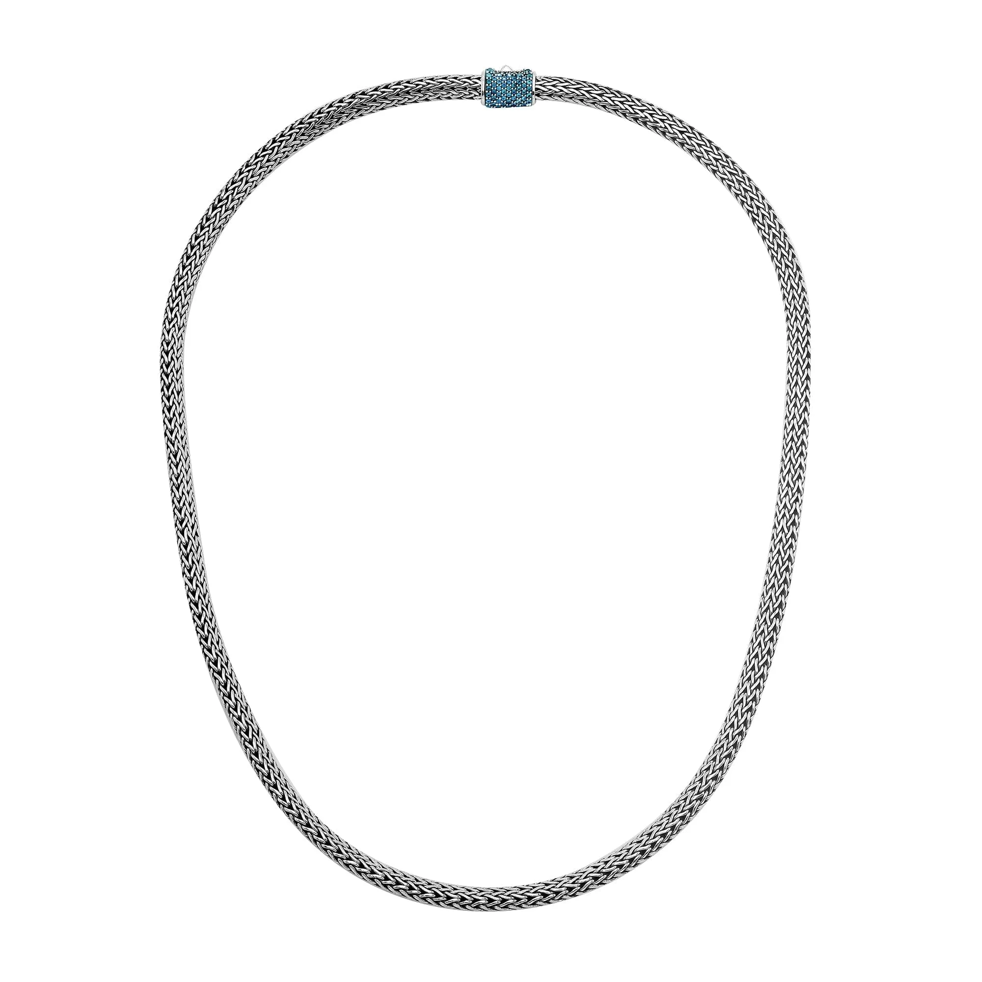 AN-1122-BT Sterling Silver Necklace With Blue Topaz Q.