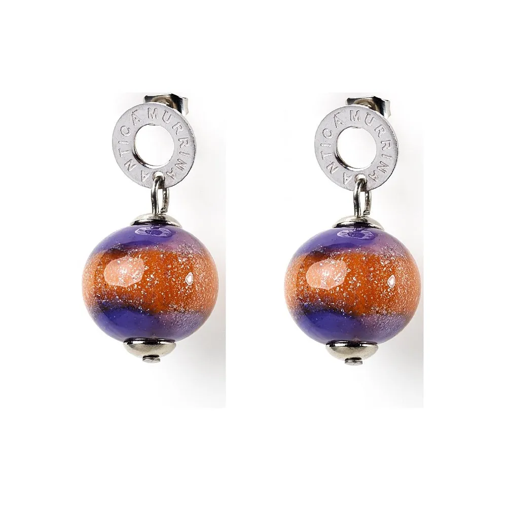 Antica Murrina Earrings Falena Coral Red