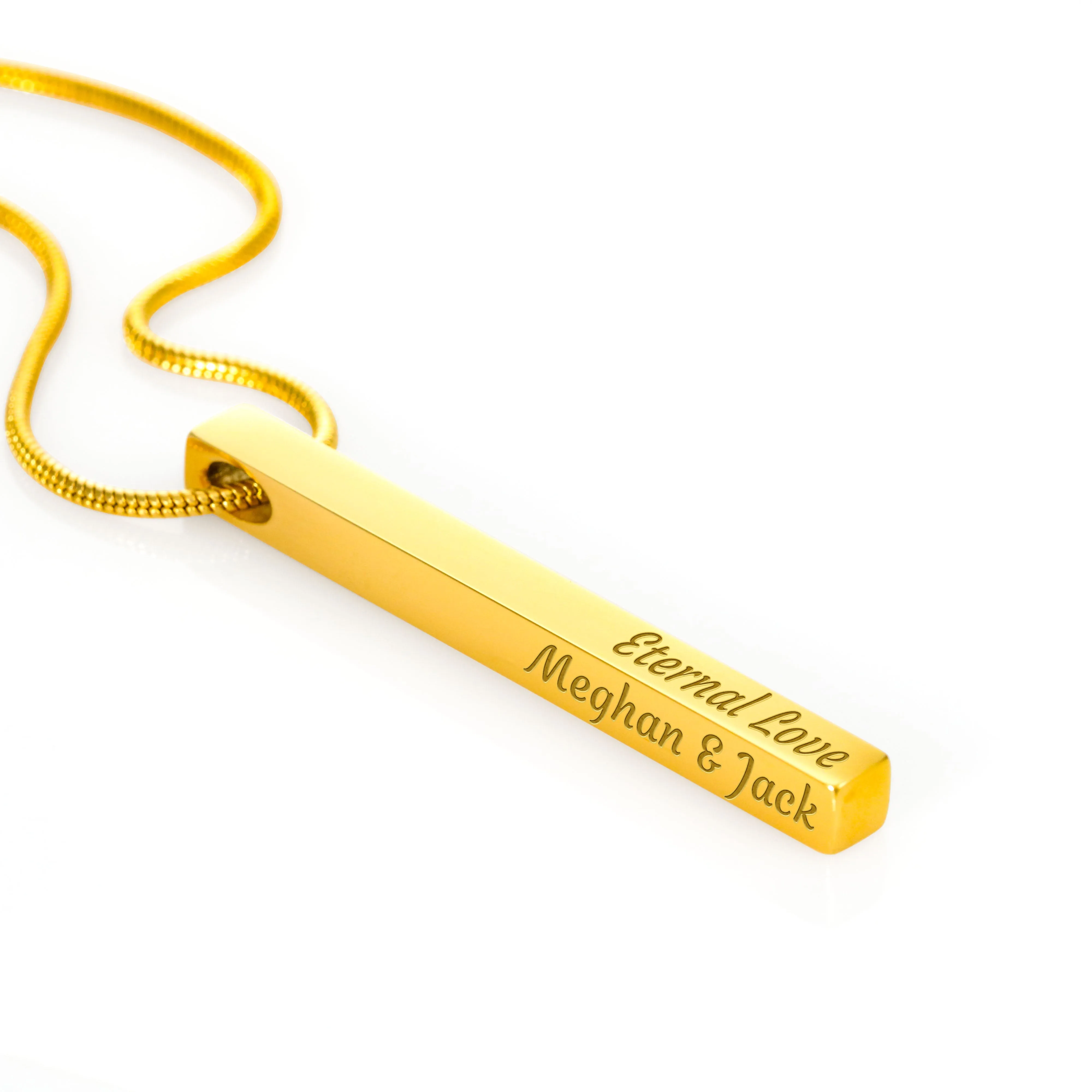 Best Gifts For Friends Custom 4 Sided Stick Bar Necklace