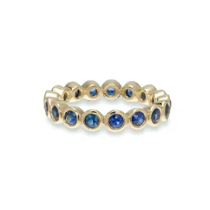 Blue Sapphire Medium Bezel Eternity Ring