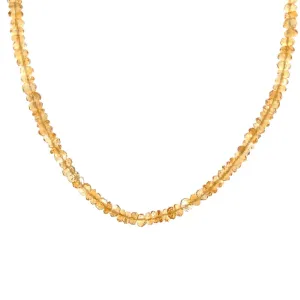 Citrine Strand Necklace With a Sterling Silver Clasp 18" Long
