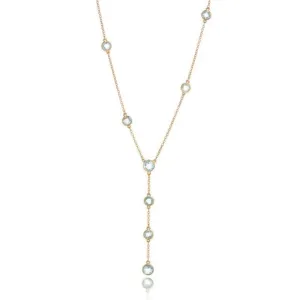 Color Collection Collection 14KT Yellow Gold Blue Topaz Tie Necklace