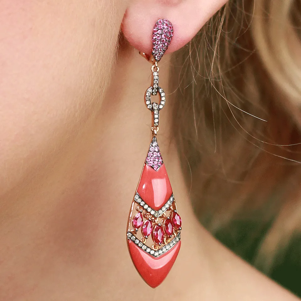 Coral Shield Earrings