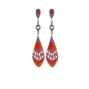 Coral Shield Earrings