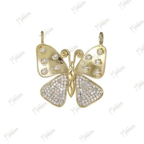 Diamond White Topaz Butterfly Pendant