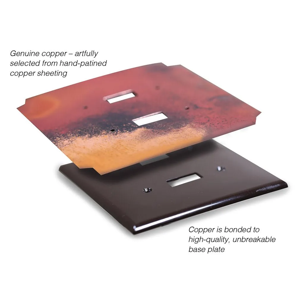 Enchantment Vertical Copper - 4 Toggle Wallplate
