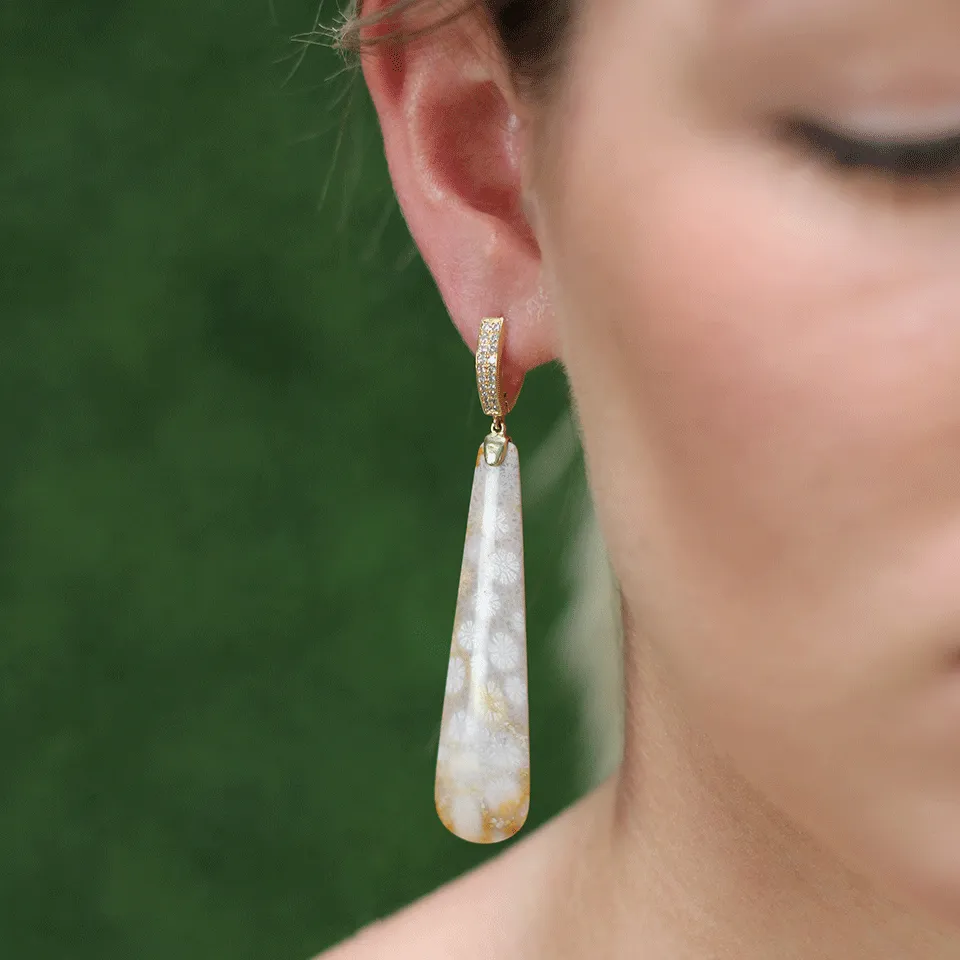 Fossilized Coral Earrings