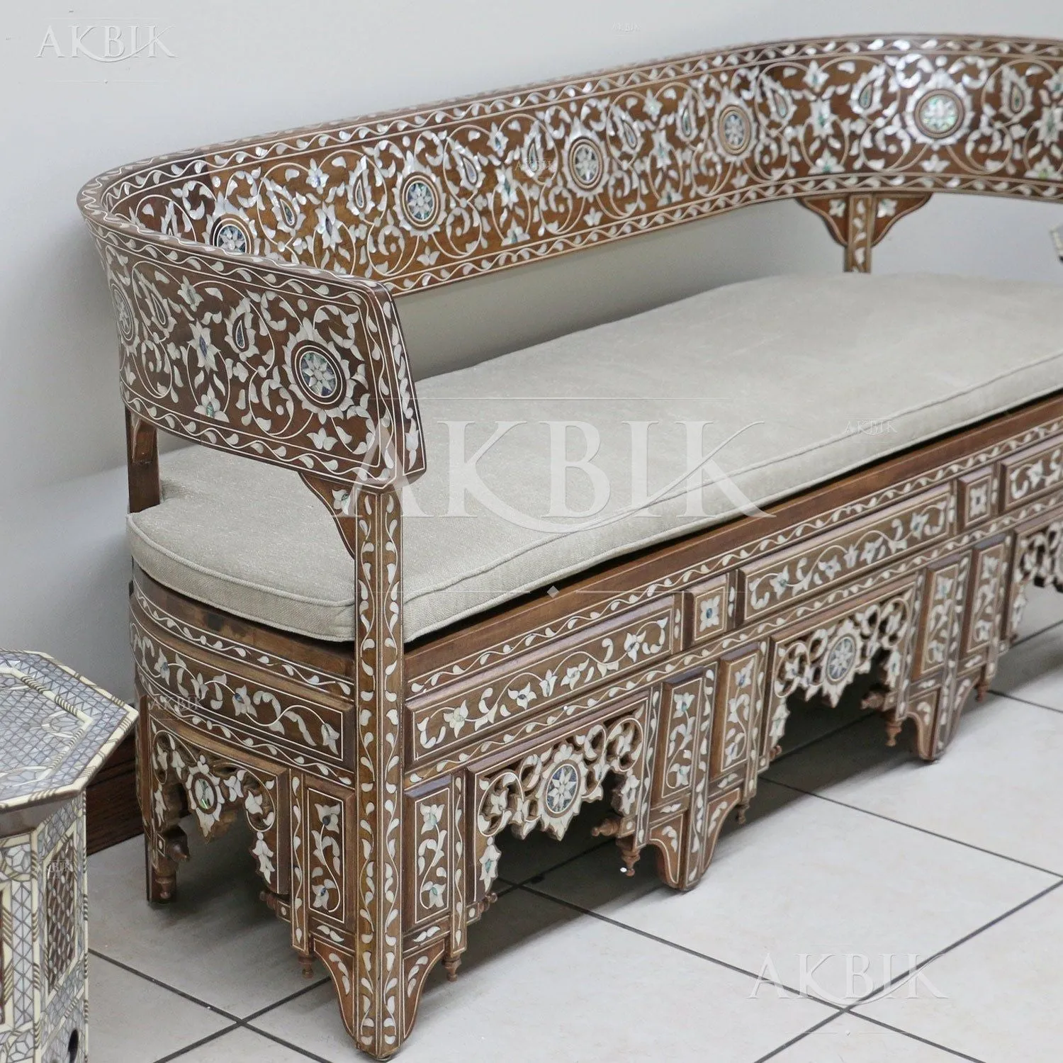 Garden of Pearls: Inlaid Sofa