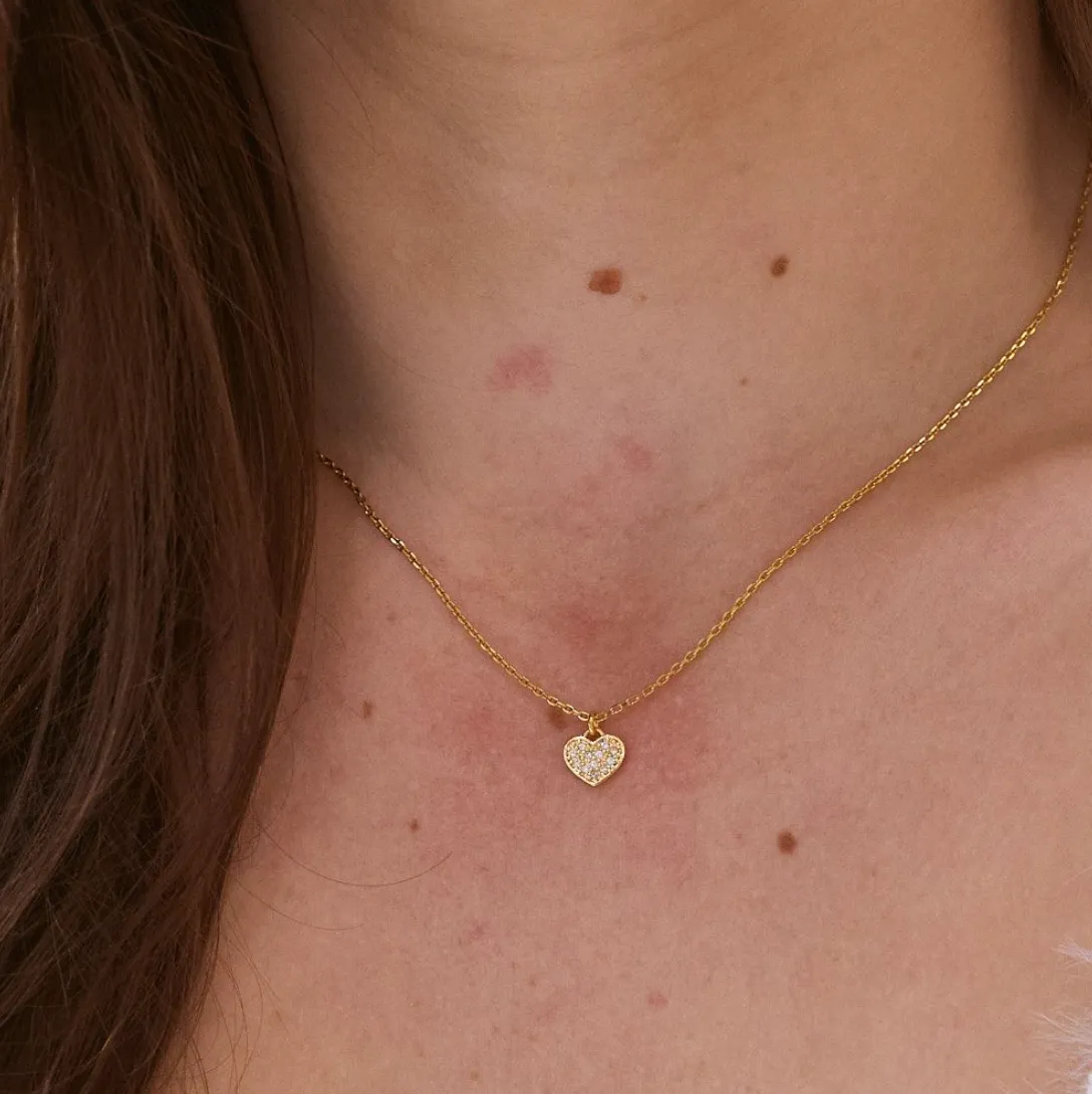 Gold Crystal Heart Necklace