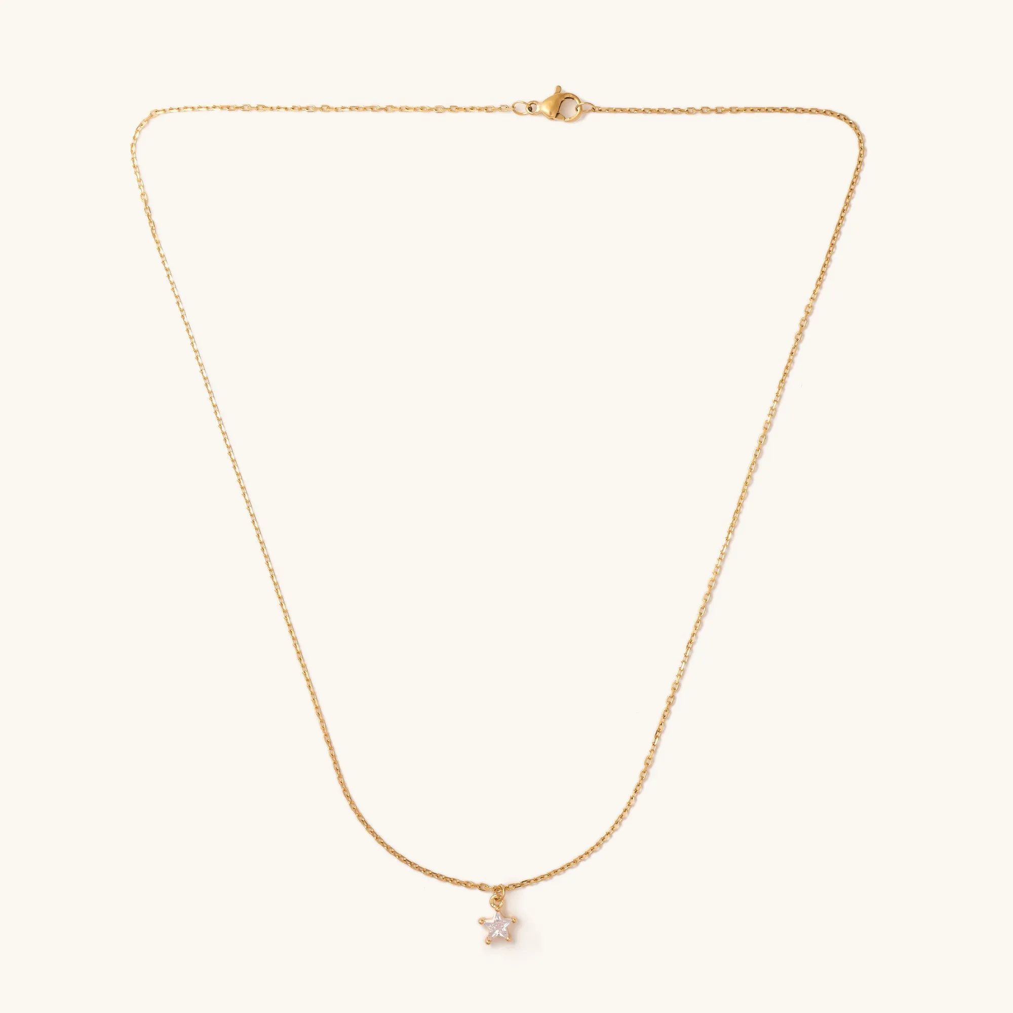 Gold Mini Crystal Star Necklace