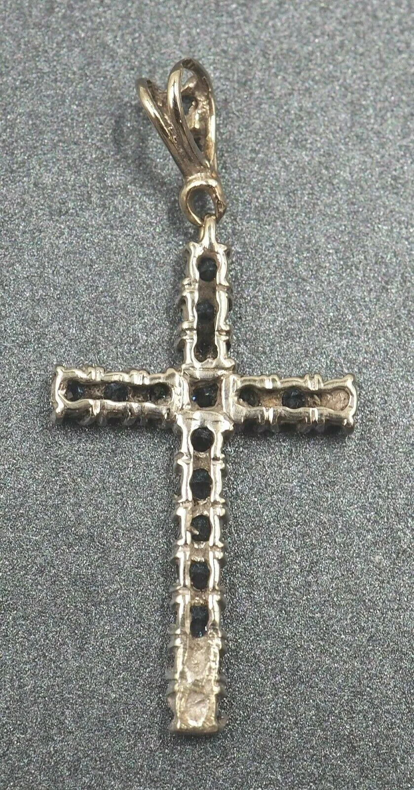 Gorgeous Blue Topaz Cross Silver Pendant Beautiful Religious Jewellery