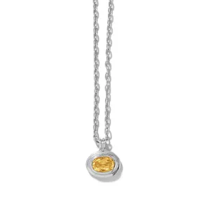 Greco Mini Necklace, Citrine, Silver