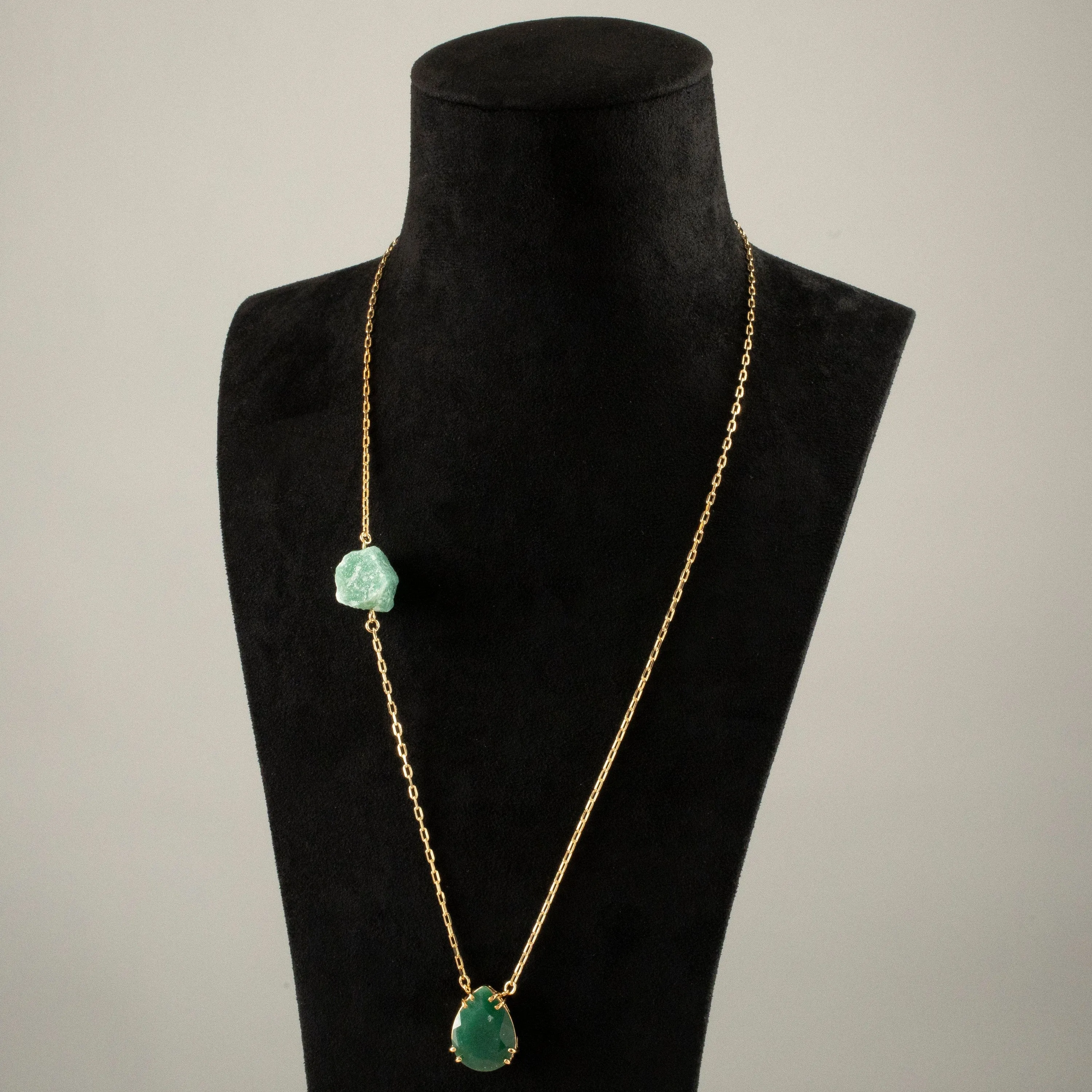 Green Quartz Drop Necklace