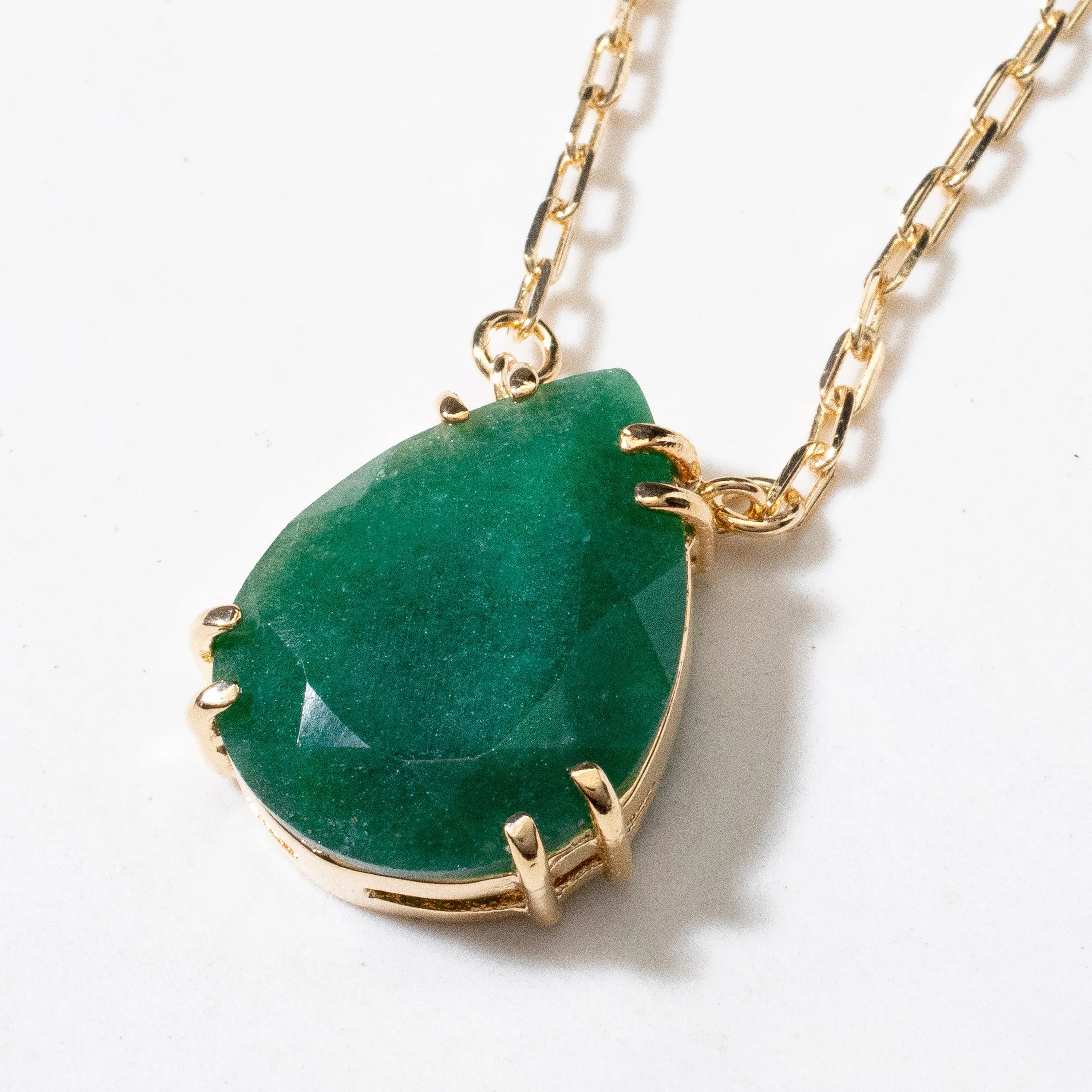 Green Quartz Drop Necklace