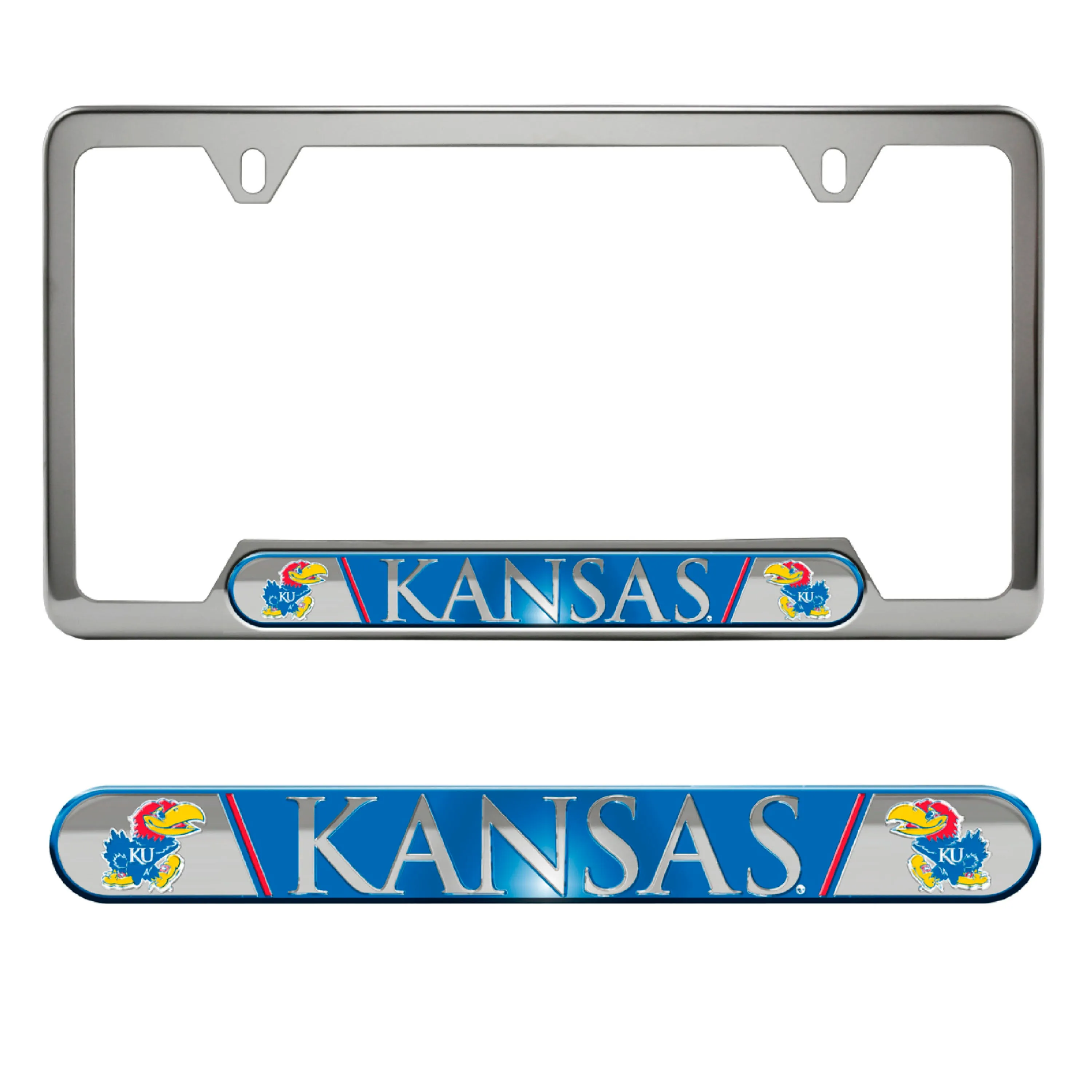 Kansas Jayhawks Embossed License Plate Frame, 6.25in x 12.25in