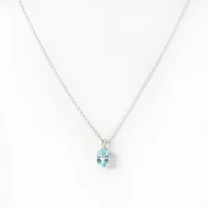 Luna, an Oval cut Sky Blue Topaz Necklace - 7x5mm