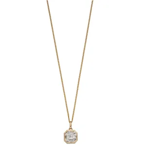 MILENA Gold Necklace with White Topaz