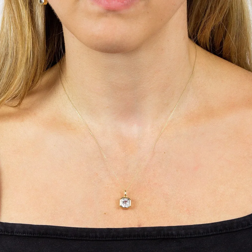MILENA Gold Necklace with White Topaz