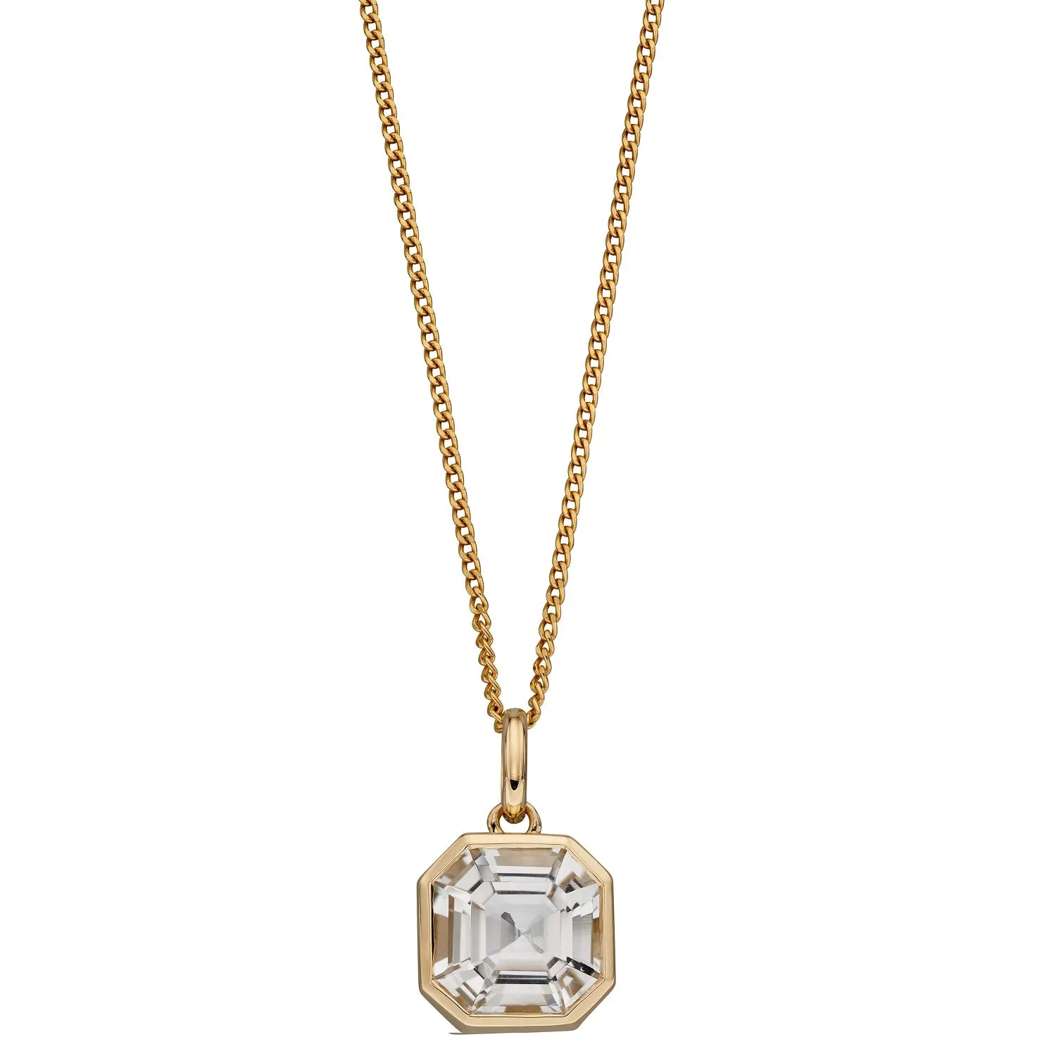 MILENA Gold Necklace with White Topaz