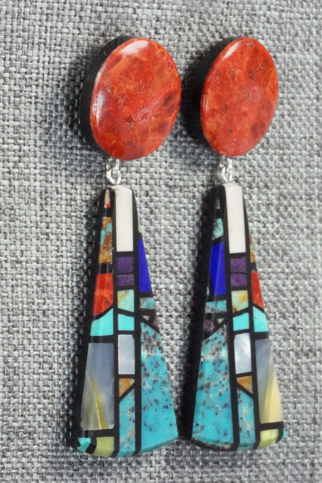 Multi Stone Inlay Earrings - Chris T. Nieto