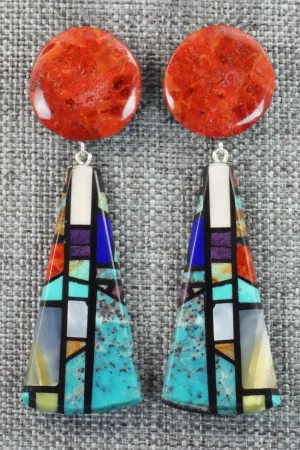 Multi Stone Inlay Earrings - Chris T. Nieto