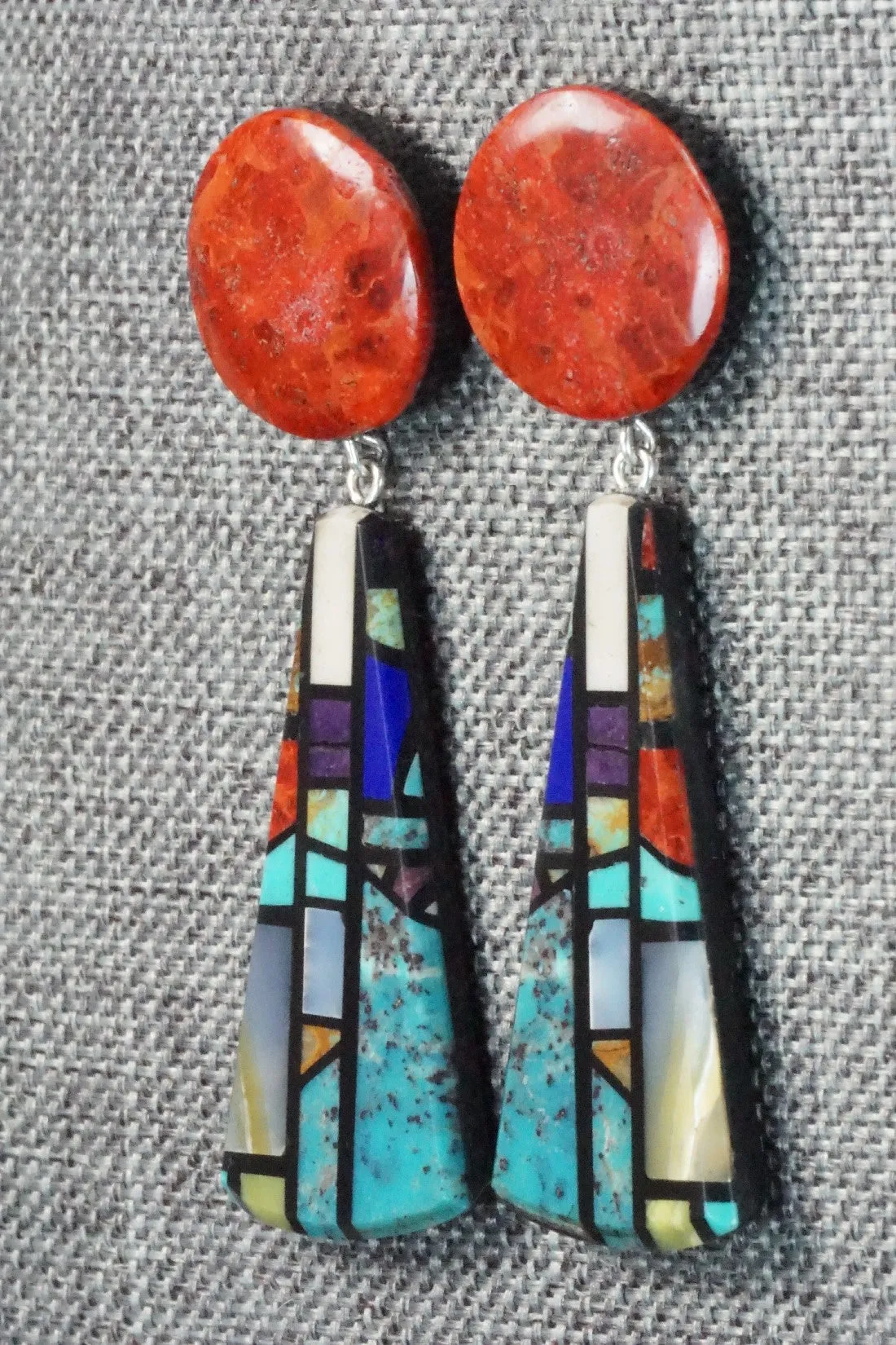 Multi Stone Inlay Earrings - Chris T. Nieto