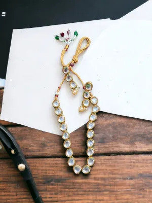 Pearlfect Regal Single Line Kundan Necklace Set