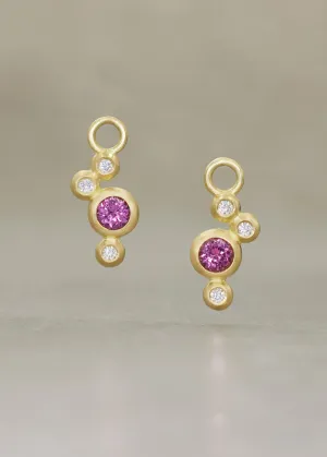 Pink Garnet 'CLUSTER' Earring Charms