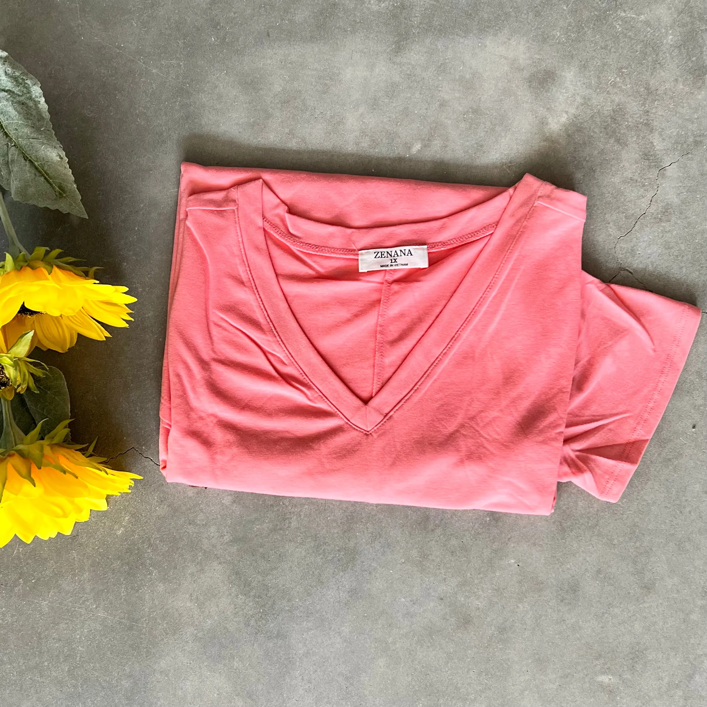 PLUS Basic Short Sleeve V-Neck Tee