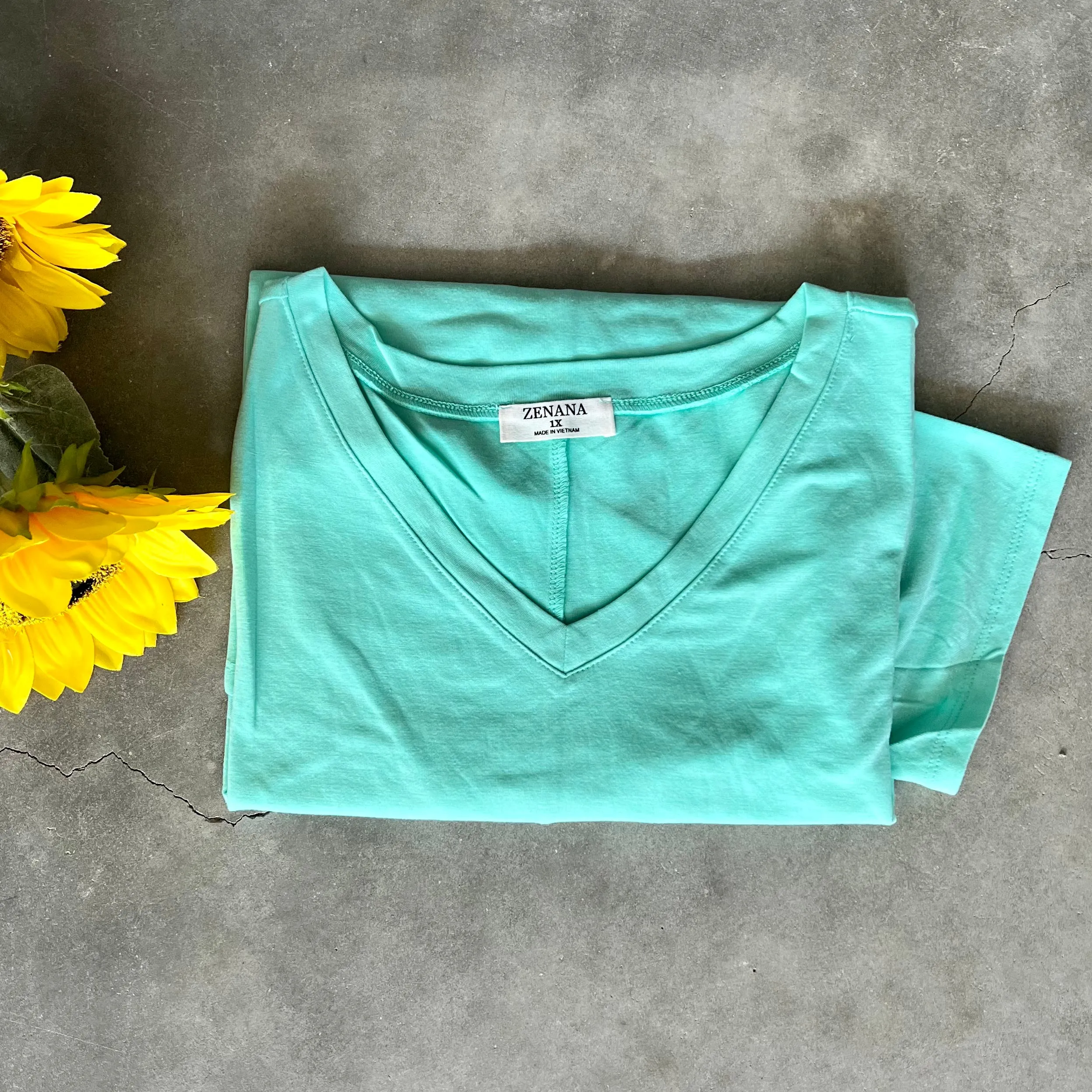 PLUS Basic Short Sleeve V-Neck Tee