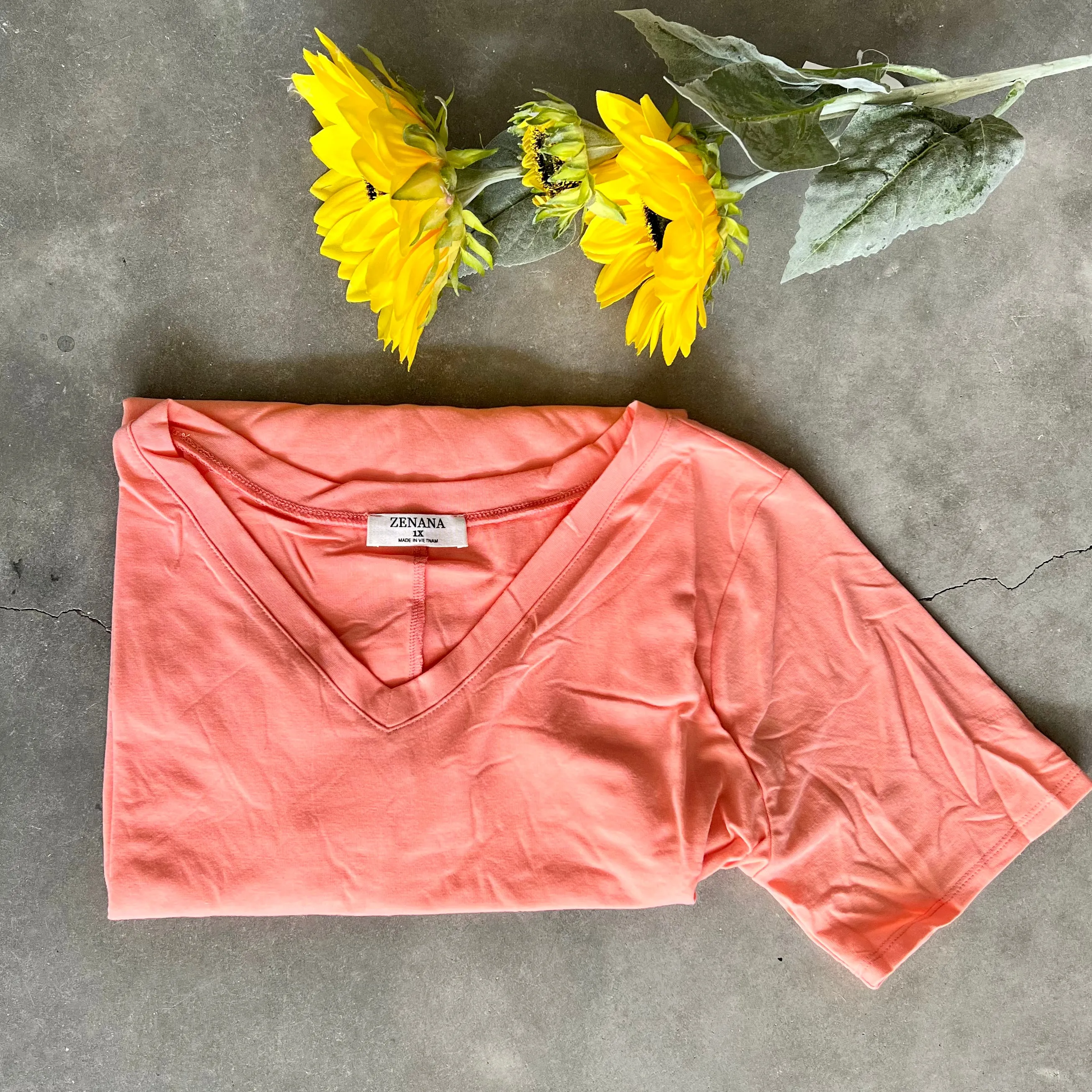 PLUS Basic Short Sleeve V-Neck Tee