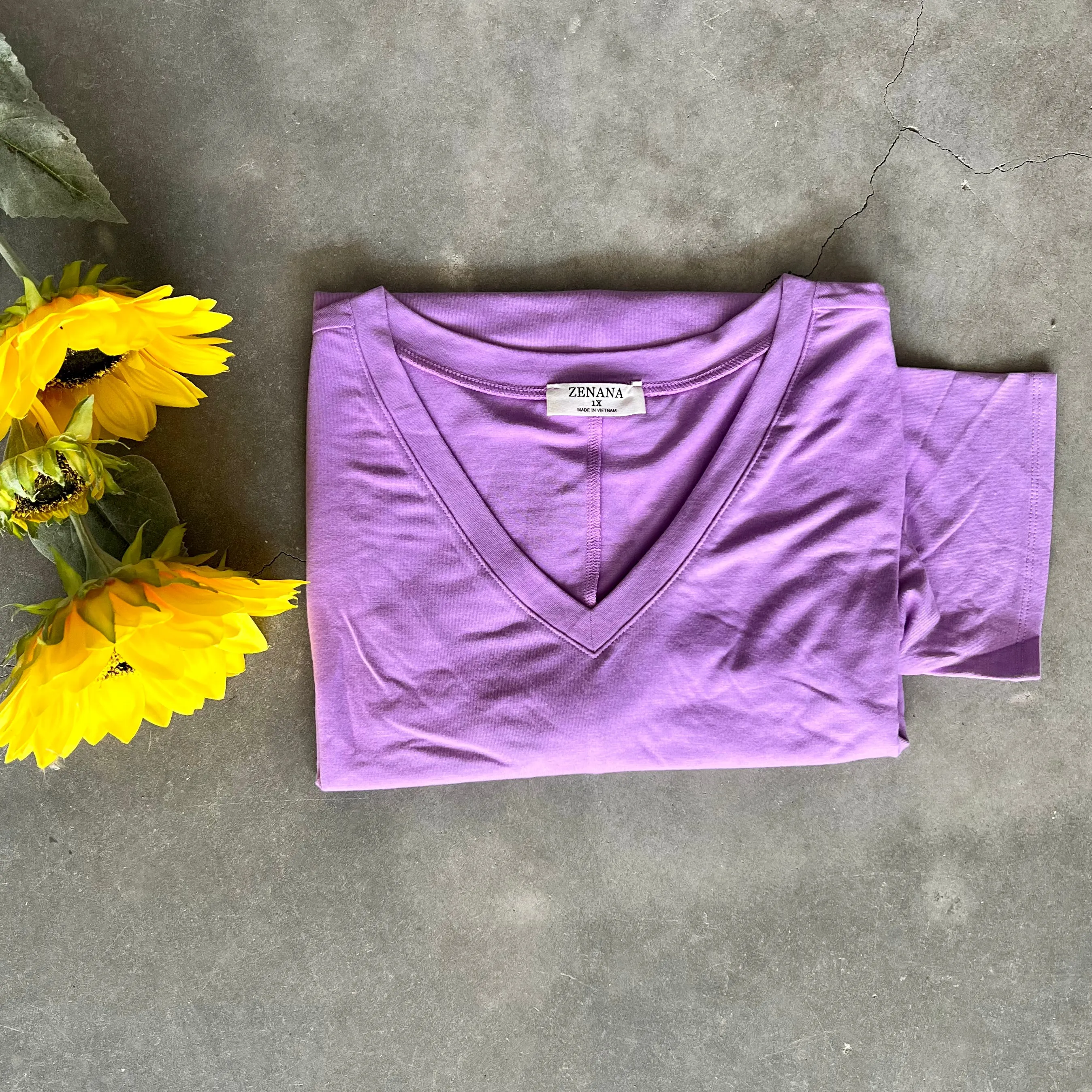 PLUS Basic Short Sleeve V-Neck Tee