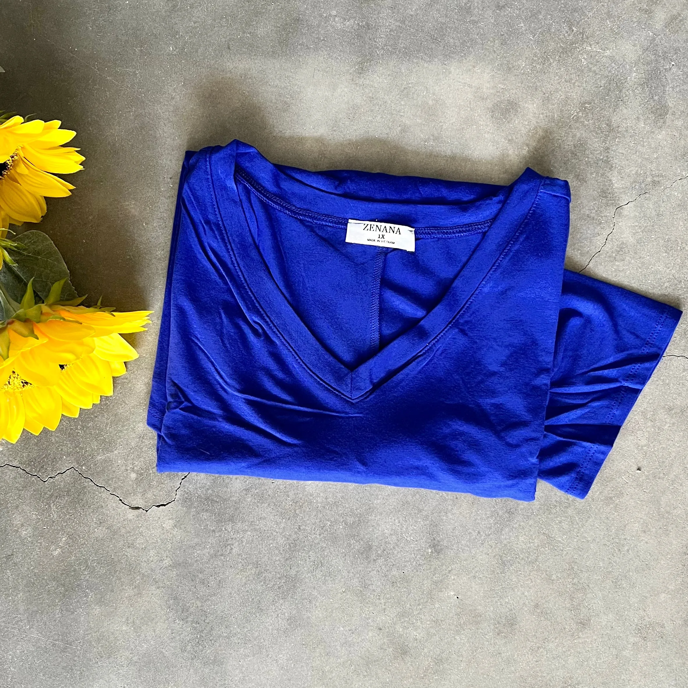 PLUS Basic Short Sleeve V-Neck Tee