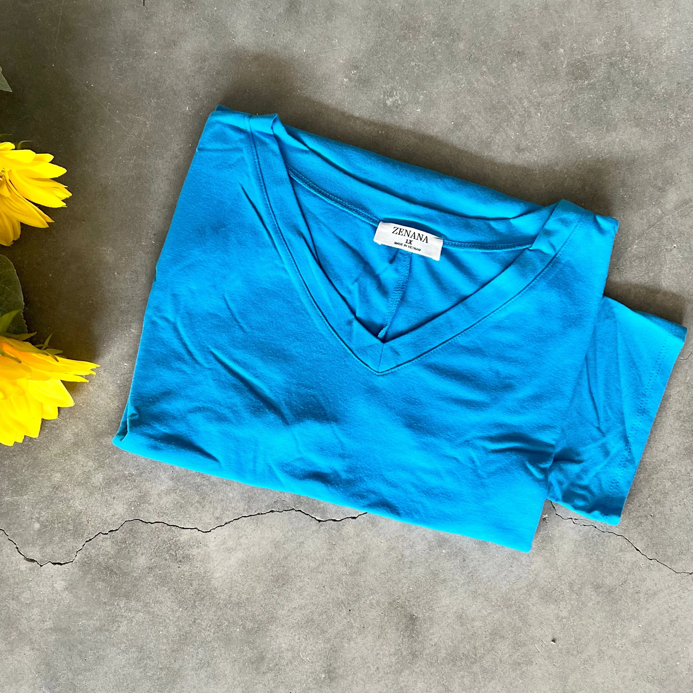 PLUS Basic Short Sleeve V-Neck Tee