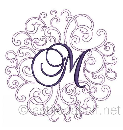 Regal Curls Monogram Letters M