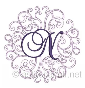 Regal Curls Monogram Letters N