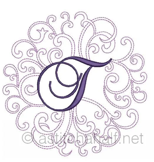 Regal Curls Monogram Letters T
