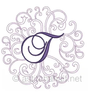 Regal Curls Monogram Letters T