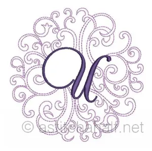 Regal Curls Monogram Letters U